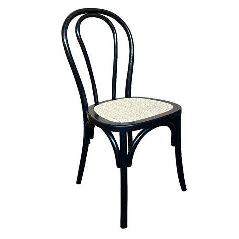 CRISTO BENTWOOD DINING CHAIR BLACK WITH RATTAN SEAT (NON-STACKABLE)