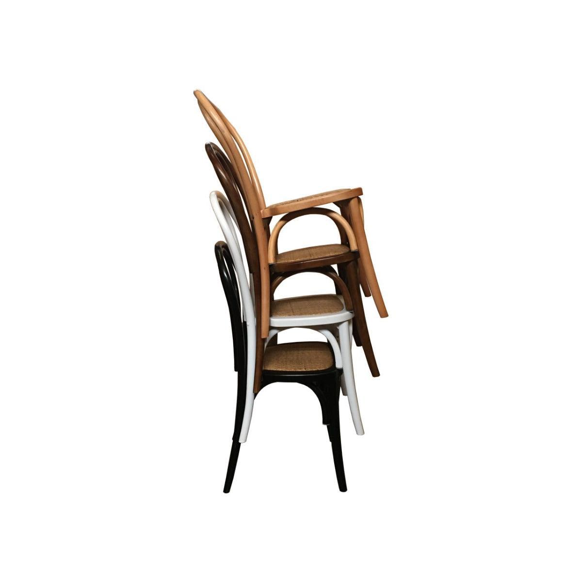 CRISTO STACKABLE BROWN BENTWOOD DINING CHAIR WITH RATTAN SEAT