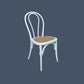 CRISTO STACKABLE WHITE BENTWOOD DINING CHAIR WITH RATTAN SEAT