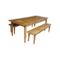 LINDI RUSTIC COUNTRY DINING TABLE RECYCLED ELM WOOD TIMBER FARMHOUSE 150CM IN HONEY - MyChocolateWood