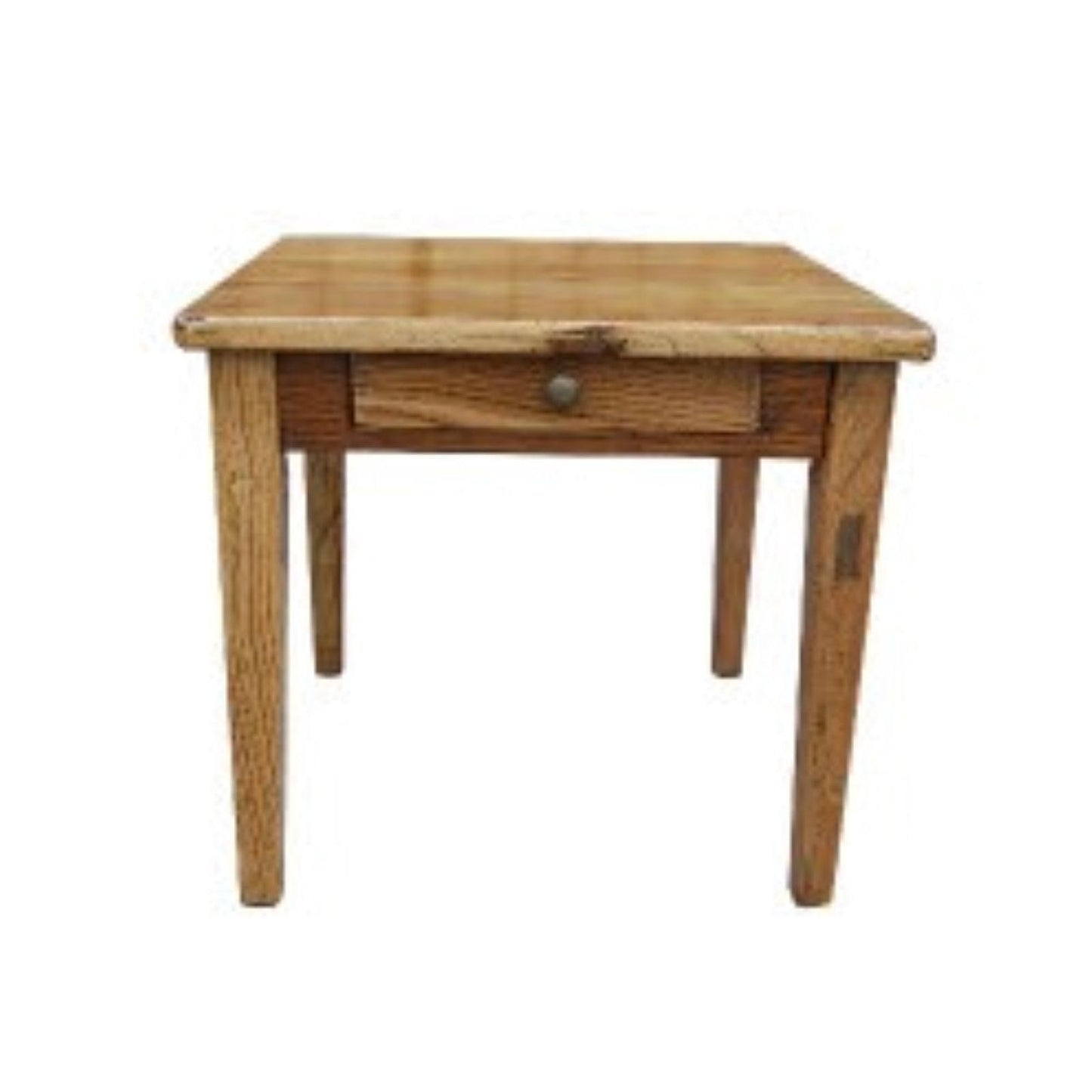 LINDI RUSTIC COUNTRY LAMP TABLE RECYCLED ELM 1 DRAWER IN HONEY
