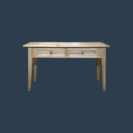 PALM BEACH LOUVRE STYLE 2 DRAWER HALL TABLE/CONSOLE TABLE IN SOLID OAK