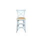 MELROSE CROSS BACK BAR STOOL WITH RATTAN SEAT IN WHITE - 65CM SEAT HEIGHT - MyChocolateWood