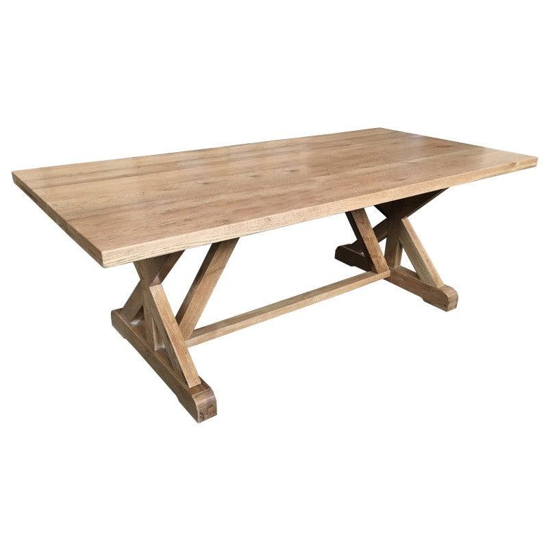 DUKE SOLID OAK TRESTLE DINING TABLE IN NATURAL