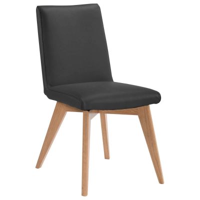 LILLY TOP GRAIN LEATHER DINING CHAIR IN BLACK