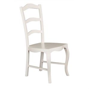 BIGOLA DINING CHAIR IN SOLID MAHOGANY - WHITE