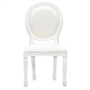 Queen Ann Mahogany Timber Round Back Dining Chair, White