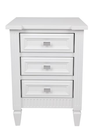 MERCI SMALL BEDSIDE TABLE IN SATIN FINISH - WHITE
