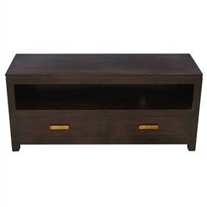 Milan Solid Mahogany 2 Drawer 120cm Entertainment Unit in Chocolate