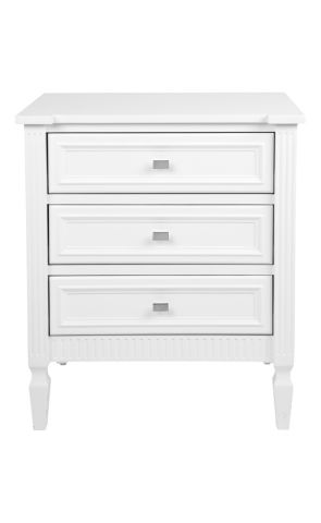 MERCI LARGE BEDSIDE TABLE IN SATIN FINISH - WHITE