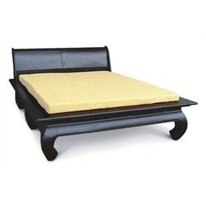 Bulu Solid Mahogany Timber Queen Size Opium Bed - Chocolate