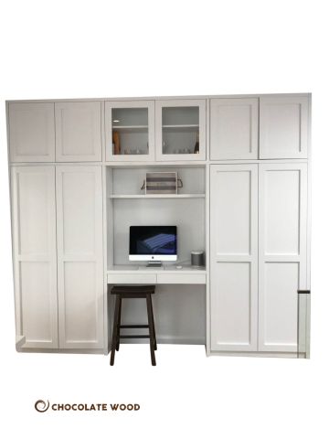 MADE TO ORDER  Juno Australian Made White Painted 4 Pieces Study Nook