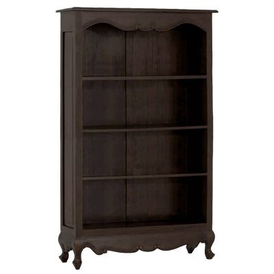 ALEXEI QUEEN ANN STYLE SOLID MAHOGANY BOOKCASE IN CHOCOLATE