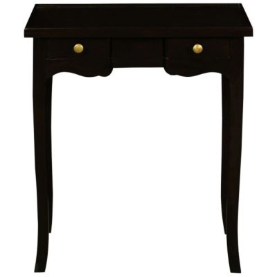 MANDY QUEEN ANN SOLID MAHOGANY 2 DRAWER PHONE/CONSOLE TABLE IN CHOCOLATE