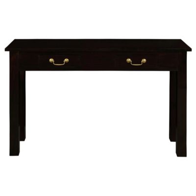 STRAIGHT LEG SOLID MAHOGANY TIMBER CONSOLE TABLE WITH 2 DRAWERS 120CM IN CHOCOLATE