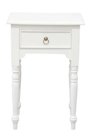 EMERY SOLID MAHOGNAY TIMBER SIDE TABLE - WHITE