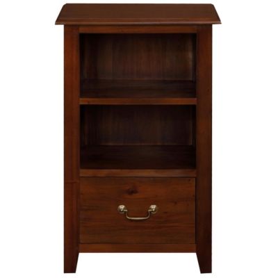 BENEDICT SOLID MAHOGANY TIMBER BEDSIDE TABLE WITH 1 DRAW & 1 SHELF IN MAHOGANY
