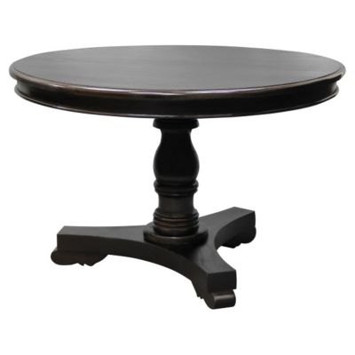 ROSMARIE QUEEN ANN ROUND DINING TABLE IN SOLID MAHOGANY 120CM - CHOCOLATE