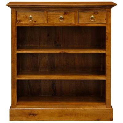 ADELAIDE SOLID MAHOGANY TIMBER 3 DRAWERS & 3 SHELVES BOOKCASE IN LIGHT PECAN
