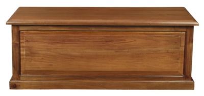 NORA LARGE SOLID MAHOGANY TIMBER BLANKET BOX IN LIGHT PECAN