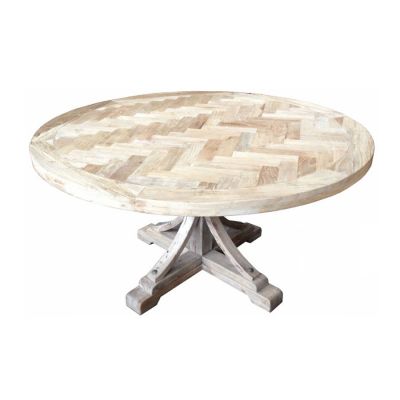 GIBRALTAR PARQUETRY HAMPTON STYLE ROUND DINING TABLE IN 1200MM DIAMETER