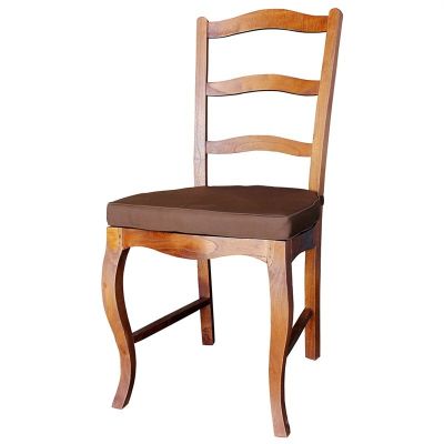 BIGOLA DINING CHAIR IN SOLID MAHOGANY WITH CUSHION- LIGHT PECAN