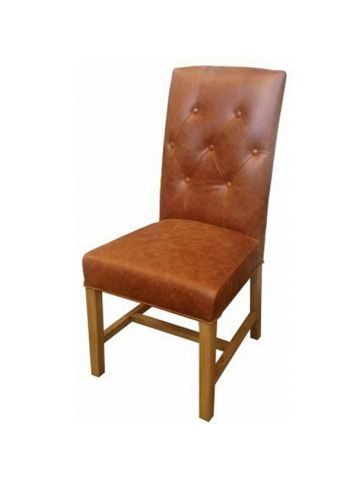 PIRRO TOP GRAIN TAN LEATHER DINING CHAIR CHAIR SET OF 2
