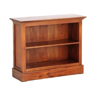 ADELAIDE SOLID MAHOGANY TIMBER LOW BOOKCASE IN LIGHT PECAN