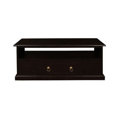 DALE SOLID MAHOGANY 2 DRAWER 100CM COFFEE TABLE IN CHOCOLATE