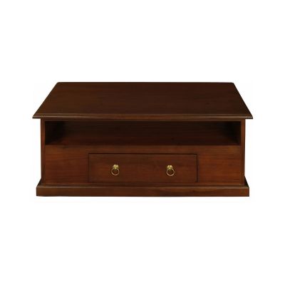 DALE SOLID MAHOGANY 2 DRAWER 100CM COFFEE TABLE IN MAHOGANY