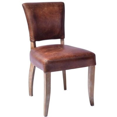 Flamengo Leather Dining Chair Washed Leg