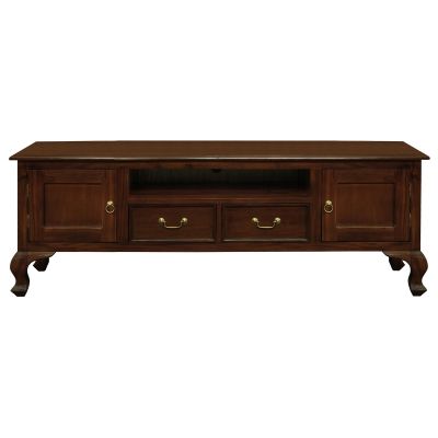 STEWART QUEEN ANN STYLE SOLID MAHOGANY 2 DOORS 2 DRAWERS 180CM TV UNIT IN MAHOGANY