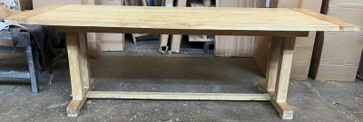 ATHENS RECYCLED ELM TRESLE DINING TABLE 184CM