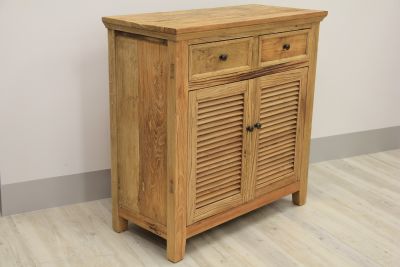 RECYCLED RUSTIC LOUVRE STYLE BUFFET/SIDEBOARD WITH 2 DOORS & 2 DRAWERS 