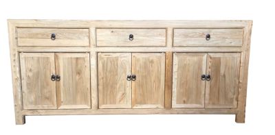 SHULI CHINESE ANTIQUE REPRODUCTION BUFFET SIDEBOARD 6-DOORS 3-DRAWERS IN RECLAIMED ELM
