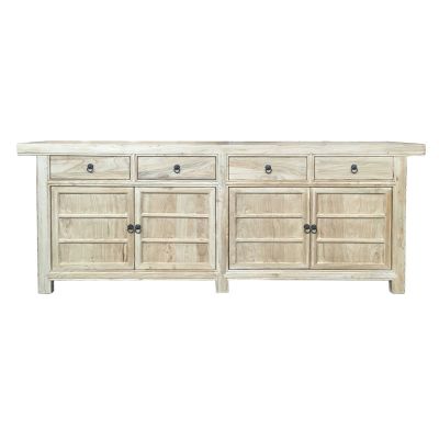SHULI CHINESE ANTIQUE REPRODUCTION BUFFET SIDEBOARD 4-DOORS 4-DRAWERS RECLAIMED ELM