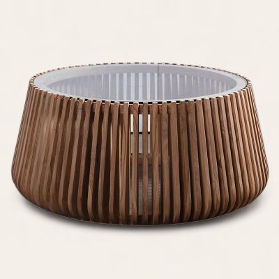 LILY ROUND COFFEE TABLE IN SOLID TEAK