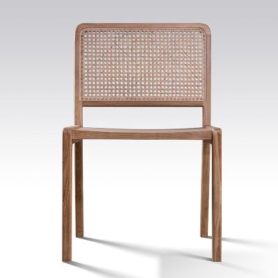 LOMBOK SOLID TEAK & RATTAN CONTEMPORARY DINING CHAIR 