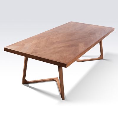 MAGO PARQUETRY TOP SOLID TEAK DINING TABLE 2400MM