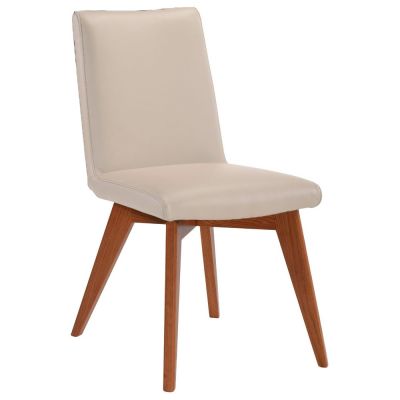 LILLY TOP GRAIN LEATHER DINING CHAIR IN MOCHA/BLACKWOOD