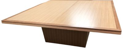 ROSA MADE TO ORDER 1800MM TASSIE OAK SQUARE DINING TABLE IN CLEAR LACQUER