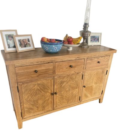DUTCHY FRENCH PROVINCIAL STYLE BUFFET/SIDEBOARD 3 DOORS & 3 DRAWERS WITH PARQUETRY PATTERN 140 CMS