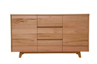 LIA SOLID TASMANIAN TIMBER BUFFET SIDEBOARD CLEAR LACQUER 2 DOORS 3 DRAWERS