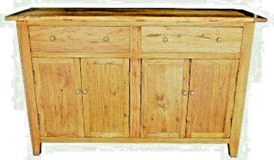 RUSTIC FARMHOUSE STYLE HONEY BUFFET SIDEBOARD RECYCLED ELM 2-DOOR 4-DRAWER