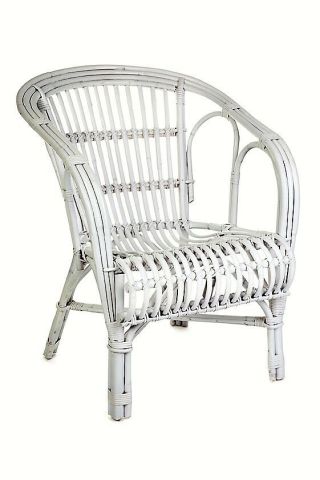 NZ SOLID WHITE RATTAN LOUNGE CHAIR ACCENT CHAIR/ ARMCHAIR /EASY CHAIR