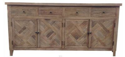 MORO RUSTIC COUNTRY BUFFET/SIDEBOARD 3 DRAWER/3 DOOR CHECKER PATTERN 180 CMS