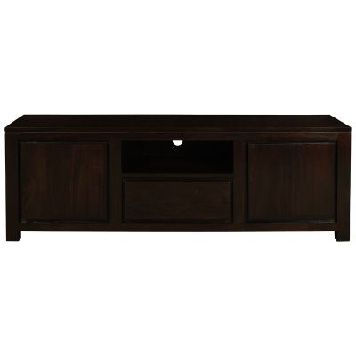TANAKA SOLID MAHOGANY TV UNIT 1600MM WITH 2 DOORS & 1 DRAW IN CHOCOLATE
