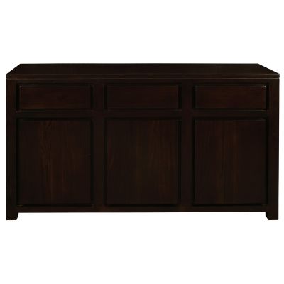 TANAKA SOLID MAHOGANY BUFFET WITH 3 DOORS & DRAWERS IN CHOCOLATE FINISH
