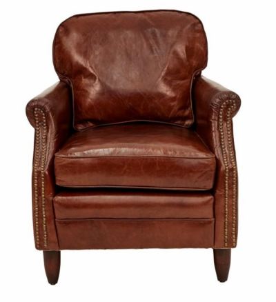 LEXINGTON AGED LEATHER ARMCHAIR IN AGED NATURAL