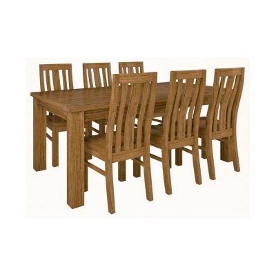 COPE MOUNTAIN ASH 190CM DINING TABLE IN NATURAL+ 6 COPE MOUNTAIN ASH TIMBER DINING CHAIRS